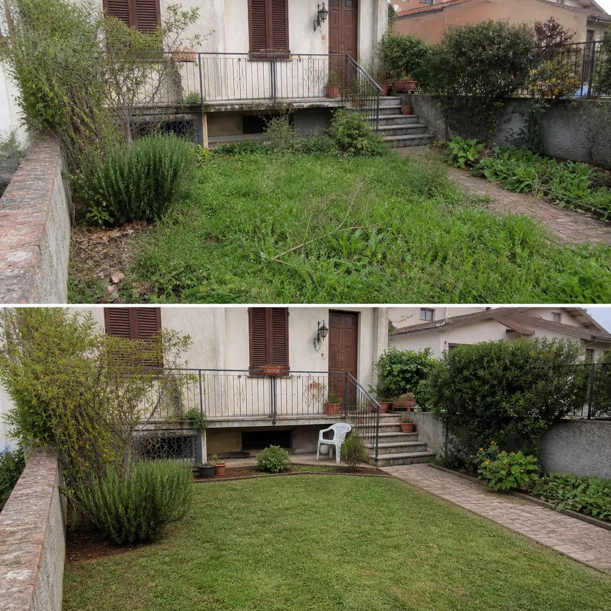 Trasformazione giardino a Montoro - prima e dopo